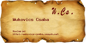 Wukovics Csaba névjegykártya